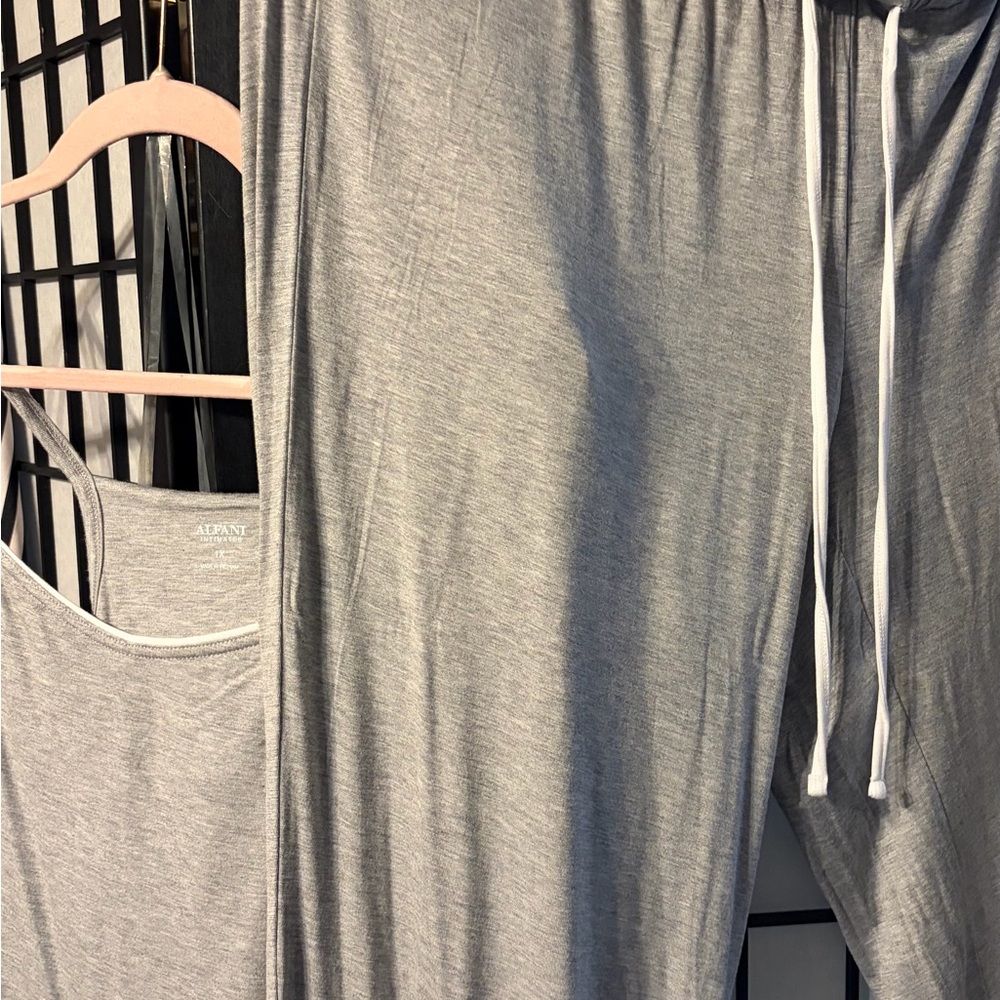 ADAY Gray Lounge Set with Tank and Drawstring Pants